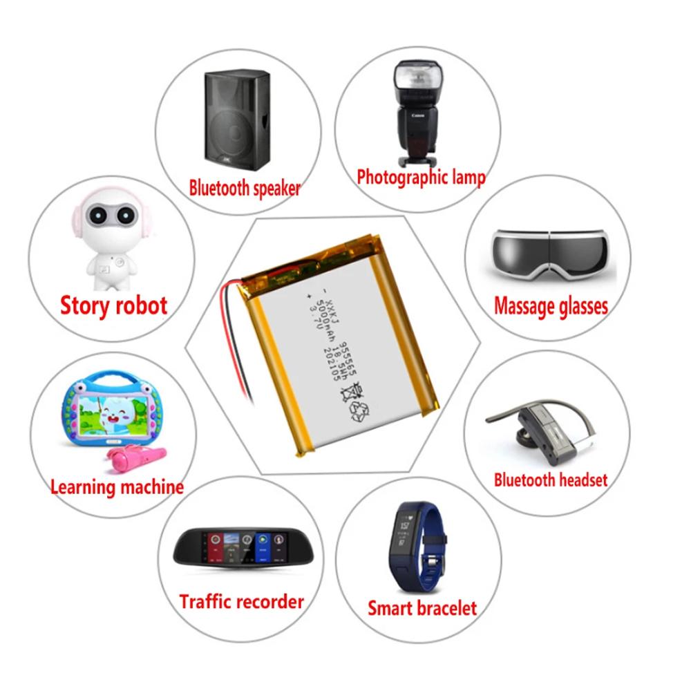 3.7V bateria litowo-polimerowa 2000mAh dla lokalizatora głośnik nawigacja GPS z Bluetooth LED głośnik Bluetooth inteligentnej odzieży 604060