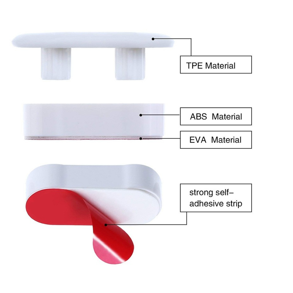 4 Pieces Universal Toilet Seat Bumper Protection Pads Bathroom Accessories Replacement Bumpers With Strong Self-Adhesive
