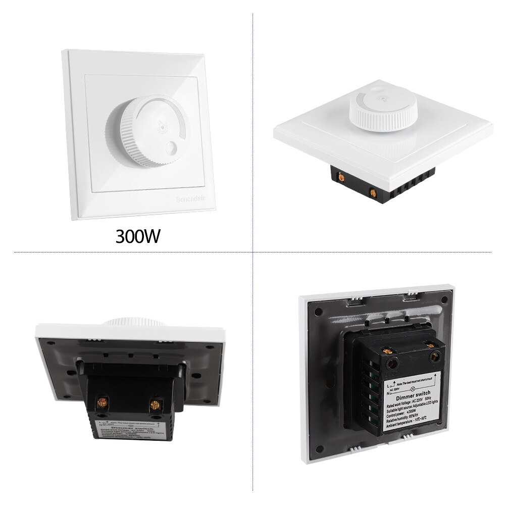 Led Dimmer Switch 220V Max 300W 600W 1000W Brightness Controller For Adjustable Led Bulb Panel Light Lamp ON/OFF Dimmable Switch