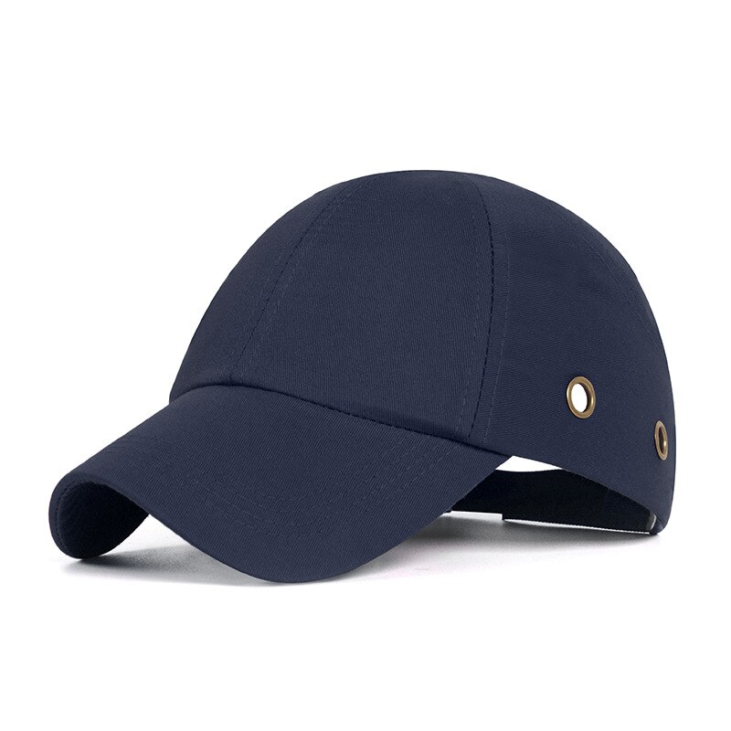Bump cap arbejdssikkerhedshjelm baseball hat stil beskyttende sikkerhed hård hat arbejdstøj sikkerhed hovedbeskyttelse side med 4 huller: 4 huller-mørkeblå