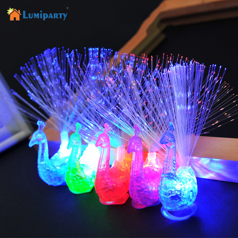 LumiParty 1 STKS Pauw Vinger Nachtverlichting Kleur Led Lamp Kids Glasvezel Vinger Licht Educatief Plastic Vinger
