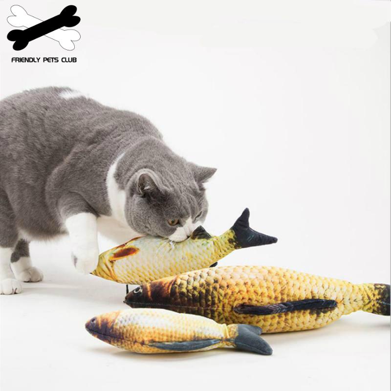 Plush 3D Carp Fish Shape Cat Toy Cute Simulation Fish Playing Toy For Pet Catnip Fish Stuffed Pillow Doll