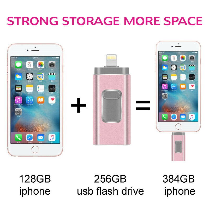 16 GB/32 GB/64 GB/128 GB/256 GB/512 GB OTG USB Flash drive 3 In 1Cle USB 3.0 Pendrive Sleutel Voor iPhone 5/6/7/8/X/ 11 iPod iPad Android PC