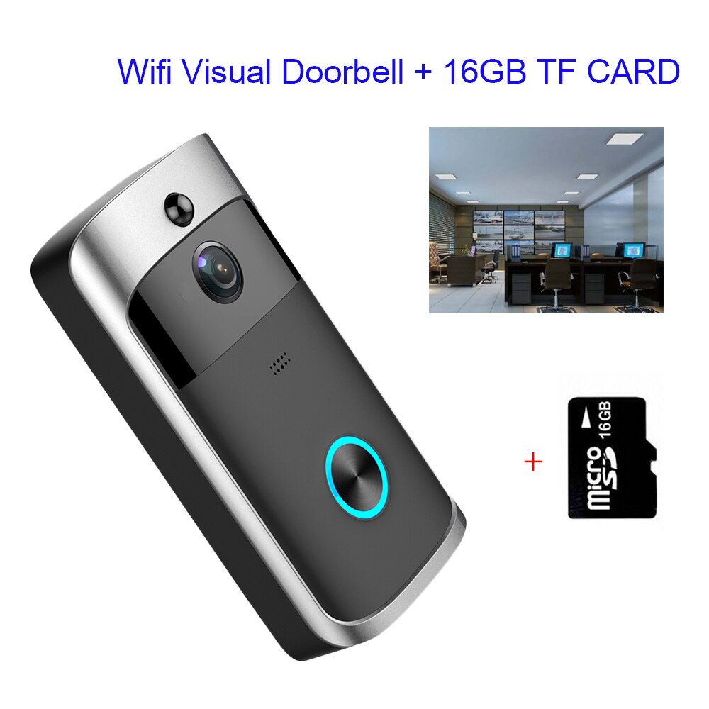 Smart wifi trådløs video dørklokke seer ring kamera vandtæt nattesyn dørklokke intercom lejlighed sikkerhed app kontrol: Valgmulighed 4