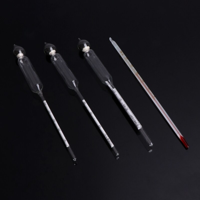 OOTDTY 3 pièces 0-100% hydromètre alcomètre testeur ensemble alcool Concentration mètre + thermomètre