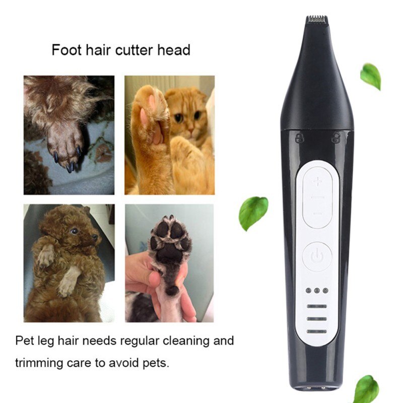 Pet Dog Hair Nail Trimmer Animal Grooming Kit USB Rechargeable Electric Low-Noise Multi-function Clippers Scissor