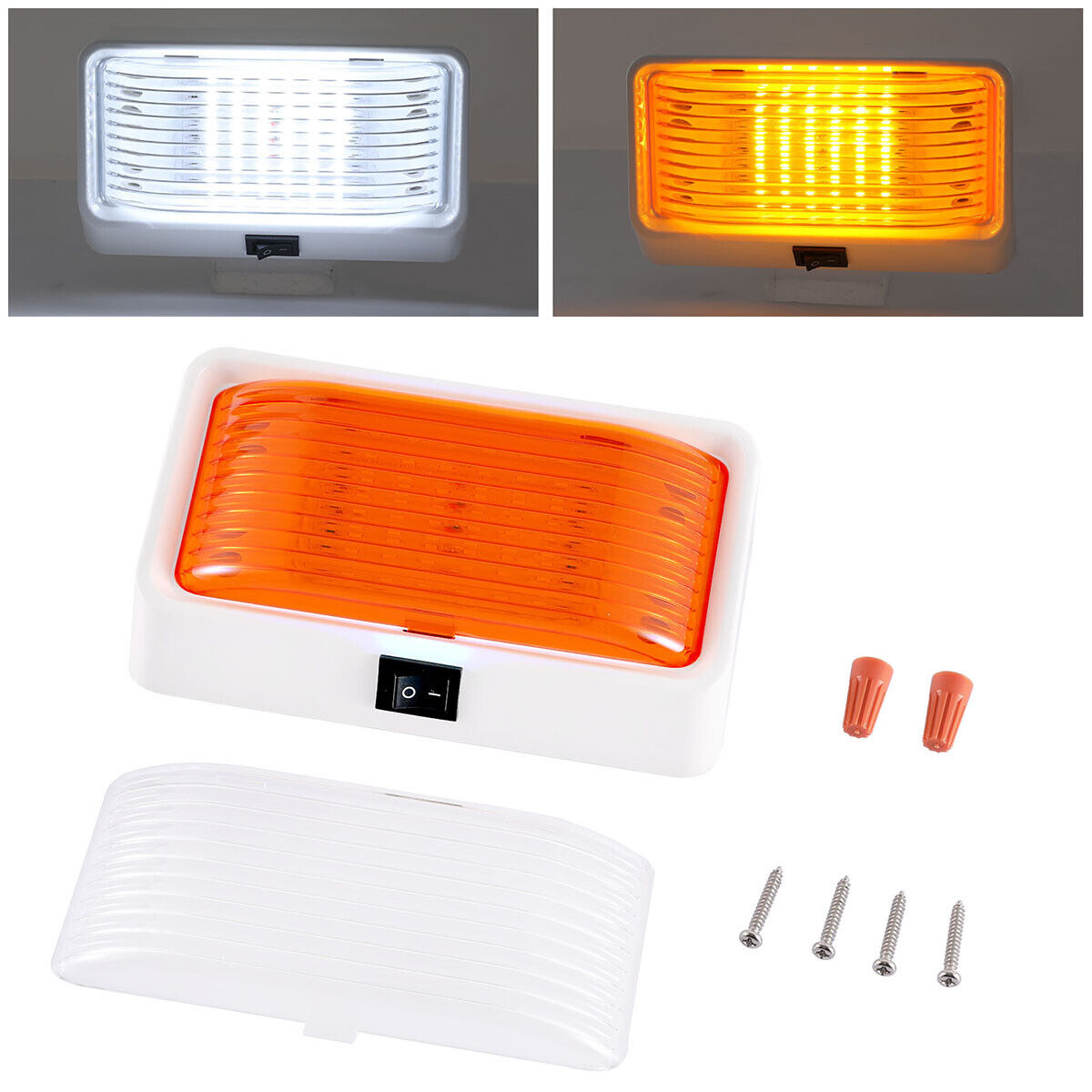 1 set 12v x 24 led-lampor för utomhusbruk, husbil, husvagn, husvagn, innerbelysning, tak, veranda, husvagn, skåpbil, vägglampor