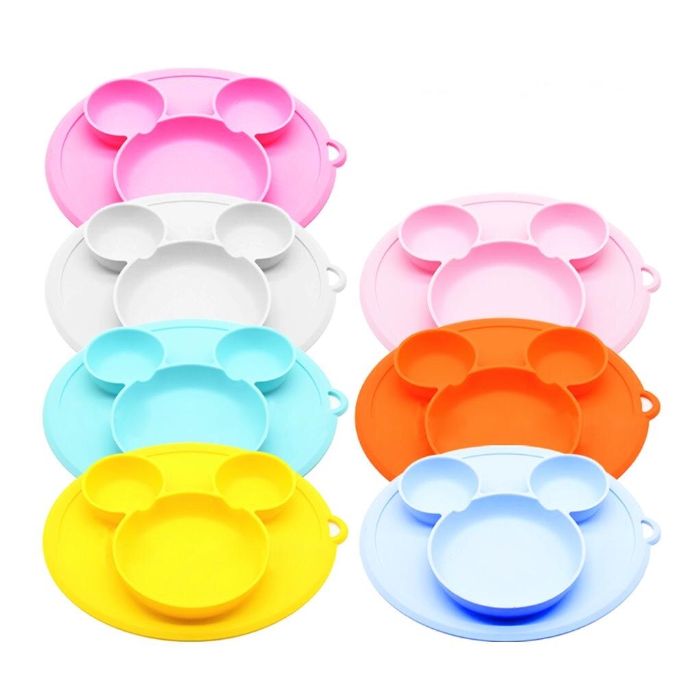 Børns silikoneskål sugeskål børn tallerken baby tallerken baby børn & #39 #39 fodring platos børn bordservice mad tallerken