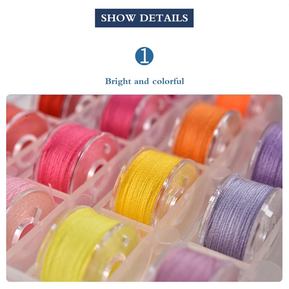 Hilo de coser con caja de almacenamiento Kit de costura de hilo para mano y máquina de coser