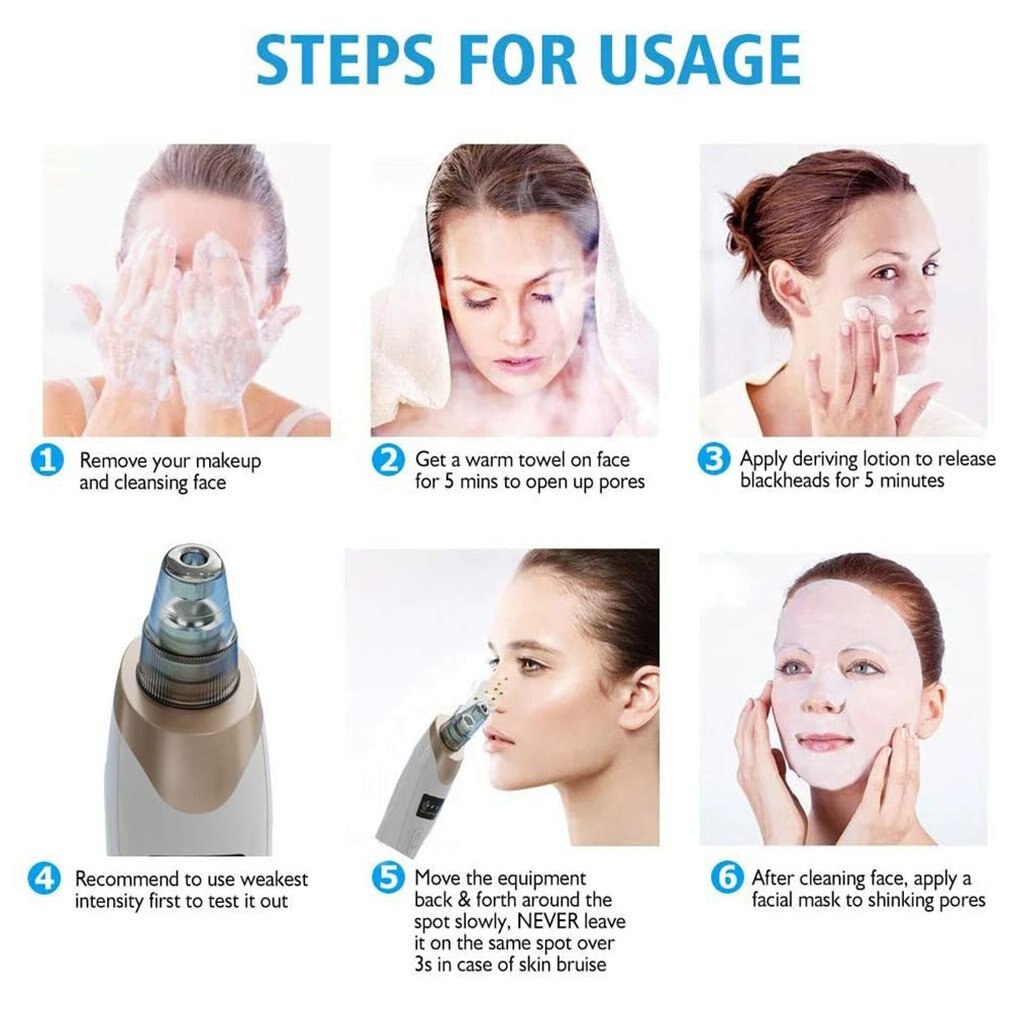 HZ9 Blackhead Aspirator Electric Pore Cleaner Blackhead Vacuum Cleaner Nose Facial Cleaner Blackhead Remover