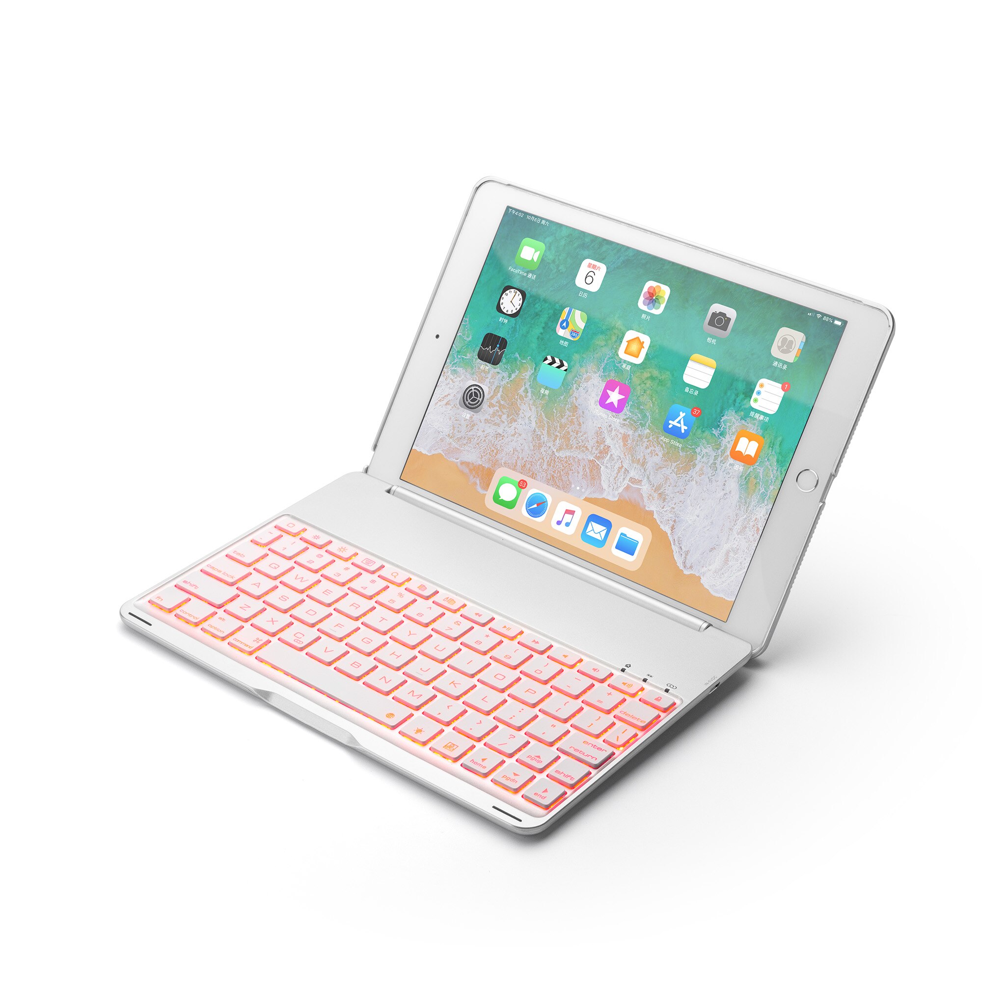 Wireless Bluetooth Keyboard Cover for 2018ipad pro11‘’ 2020ipad11inch Aluminum Light-emitting pro10.9inch bluetooth keyboard: Silver