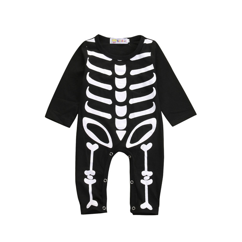 Halloween Pasgeboren Baby Jongens Meisjes Peuter Skeletten Jumpsuit Kleding Outfits Kostuum 0-24M