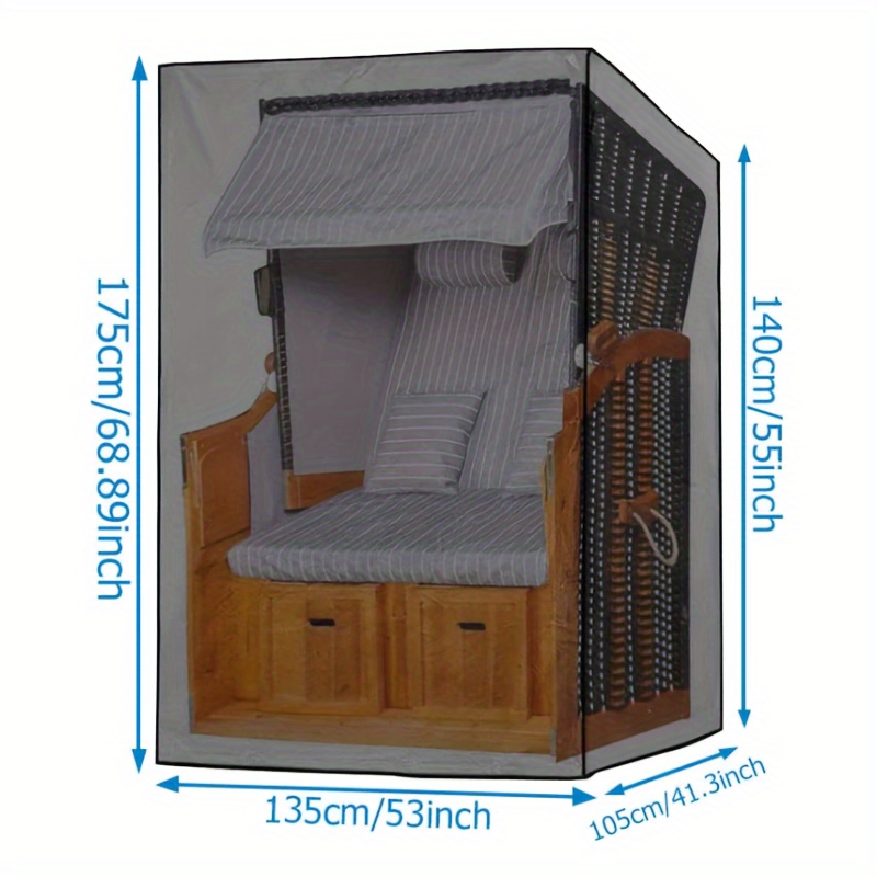 Waterdichte hoes voor tuinmeubilair, 210D Oxford-stof, robuuste vierkante hoes voor terrashangmat en kampeeruitrusting