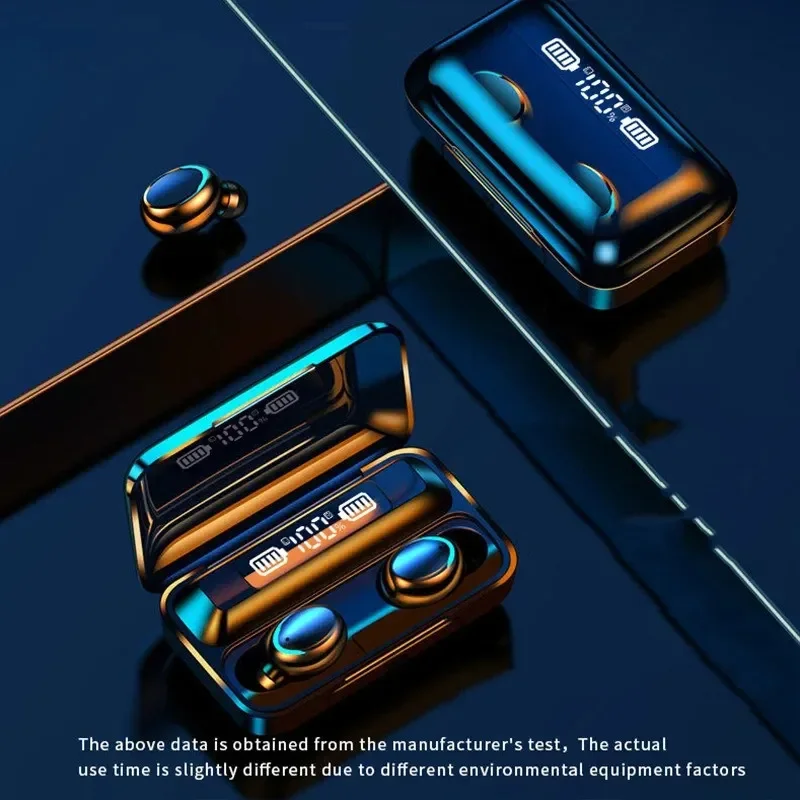 F9 Drahtlose Kopfhörer LED Display Binaural TWS Drahtlose Bluetooth Headset Wasserdichte Noise Reduction Bluetooth Kopfhörer