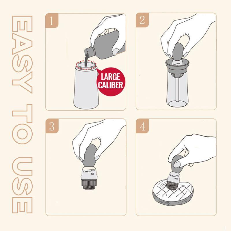 150ml Kitchen Oil Bottle Silicone Glass Oil Container With Brush Barbecue Spray Bottle Oil Dispenser For Kitchen Cooking BBQ