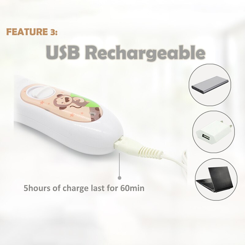 Baby Hair Trimmer Electric Hair Clipper USB Baby Shaver Cutting Baby Care Cutting Remover Rechargeable Quiet Kids Hair Cutting