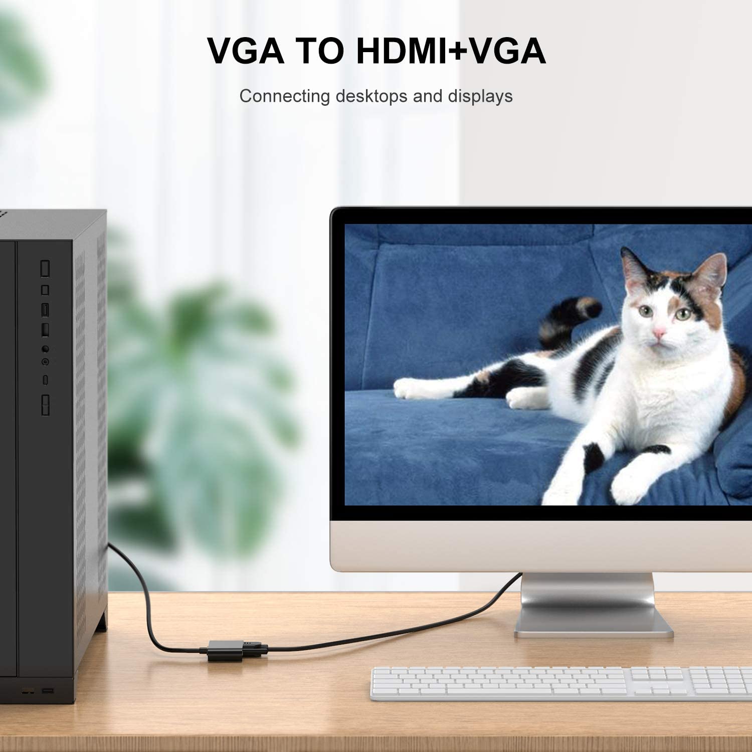 Vga Naar Hdmi-Compatibel Vga Adapter Dual Display 1080P Vga Naar Hd Splitter Converter Met Audio Voor Computer desktop Pc Projector