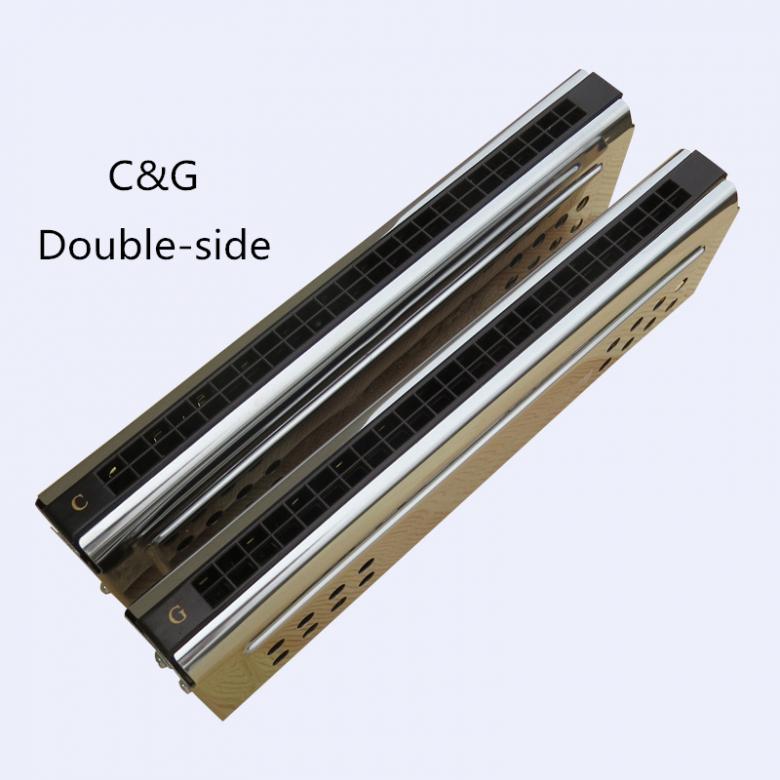 24 Holes Key Of C&G Silver Double Side Tremolo Harmonica for Adult Beginner & Children