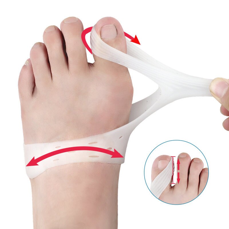 Antepié de silicona almohadillas Gel plantillas pedicura calcetines juanetes Corrector separador para dedos del pie Hallux Valgus corrección cojín Gel almohadilla: 1Pair J