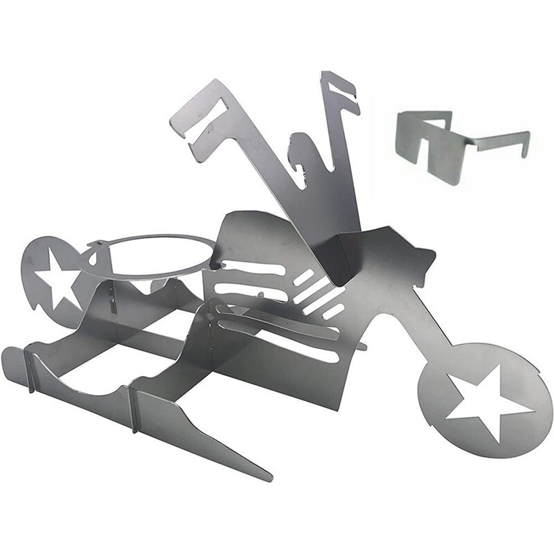 Kip Stand Bier Grappige Amerikaanse Motorfiets Bbq Stalen Rek Gereedschap Grappig Gebraden Kip Rack Grillen Gebraden Rack: Five-pointed star