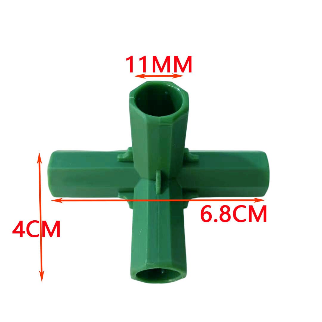 Conector de tubería de 11mm para invernadero, marco de plástico PE, 3 vías, soporte para plantas, bricolaje: 1 Piece      B