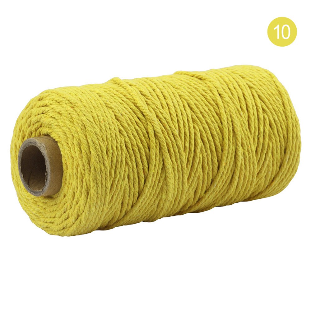 3mm 100%  katoenen koord kleurrijk koord touw gedraaid knutsel macramé touw veelkleurig katoen linnen touw huishoudtextiel 100m: T10