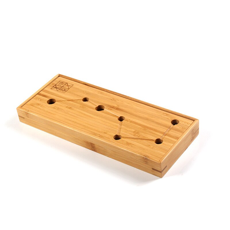 Bamboo water storage seven-star tea tray, water tray, dry infusion table, travel portable tea set, dry infusion tray