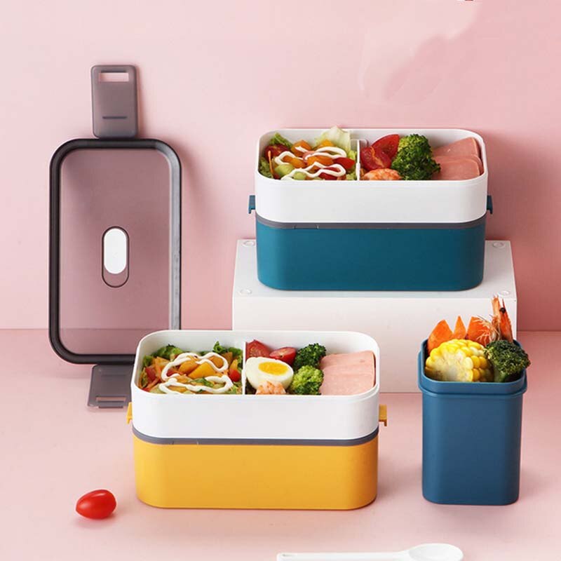 Gezond Materiaal Lunchbox Tarwe Stro Bento Dozen Magnetron Servies Voedsel Opslag Container Lunchbox