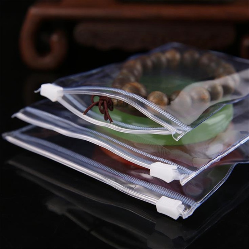 Sac en plastique souple épais clair sac à fermeture éclair en PVC scellé Anti-oxydation bijoux sac de rangement Souvenir emballage universel 10 pièces/lot