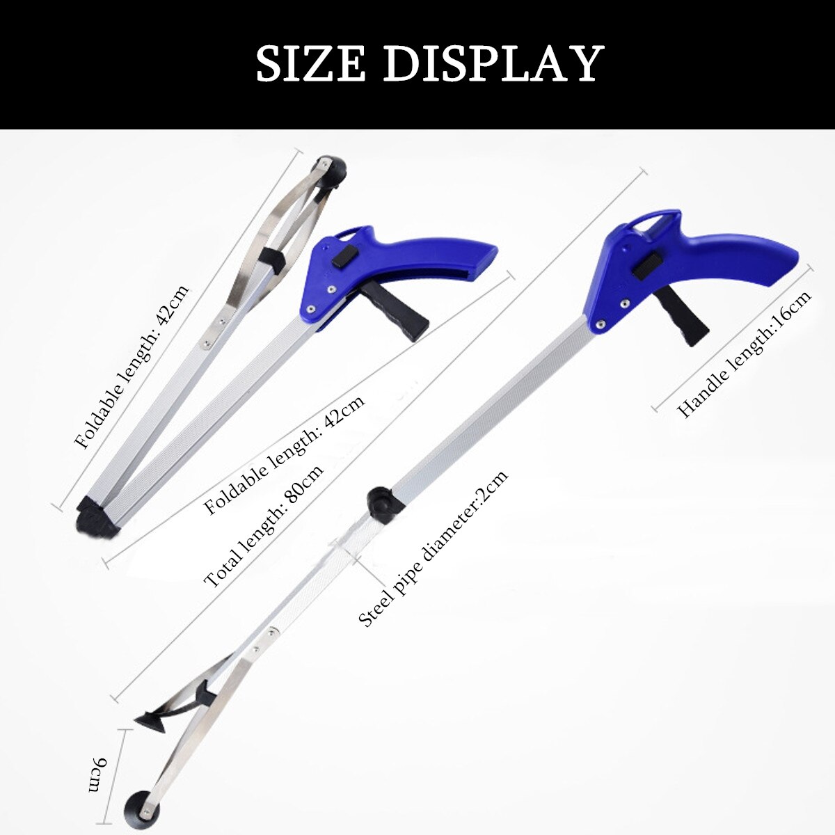 31 inch Folding Pick Up Helping Hand Reacher Grabber Pickup Tool Long Handy Arm Mobility Aid Extension Tool Trash Mobility