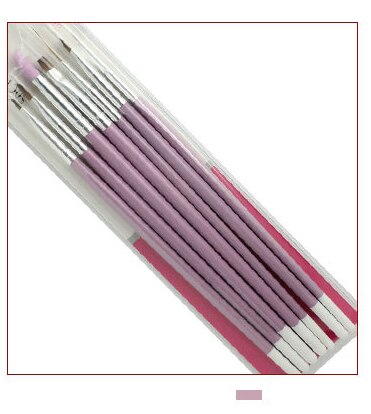 7Pcs Acrylic Liquid For Nail Acrylic Nail Art Pen Tips UV Builder Gel Painting Brush Manicure Set: Default Title