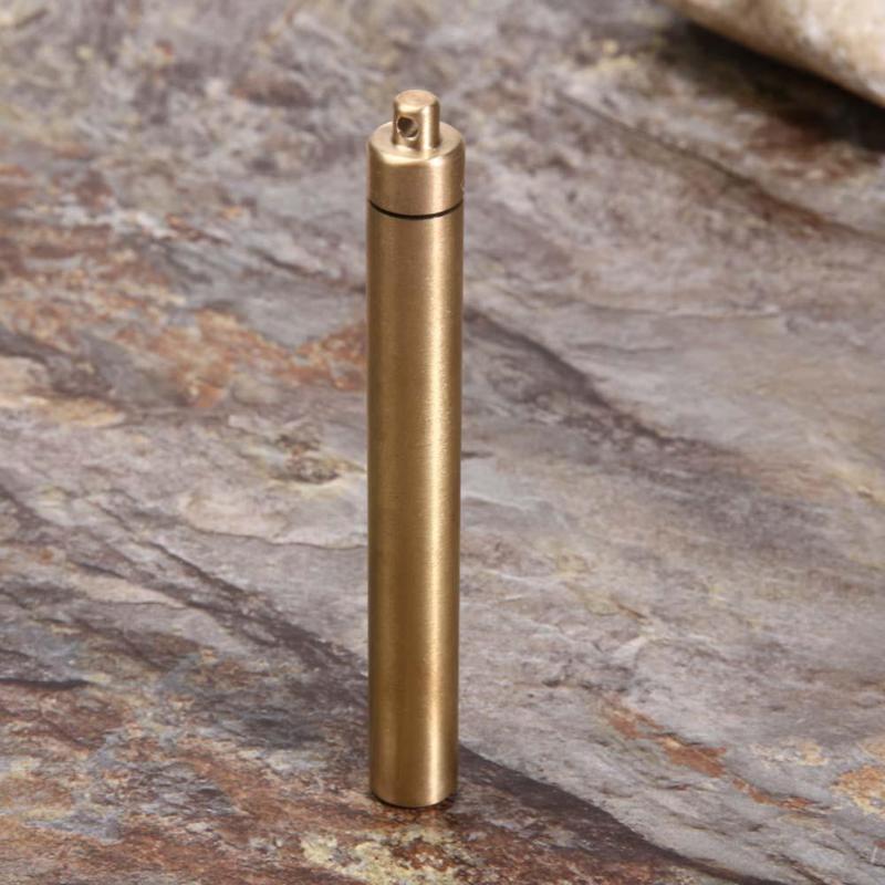 Ti Alloy Waterproof Canister Toothpick Holder Capsule Seal Bottle Keyring