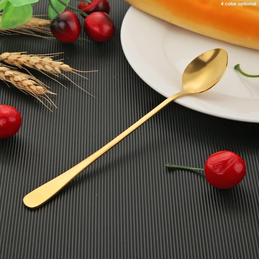 1Pc Stainless Steel Coffee Spoon Long Handle Milk Tea Coffee Stirring Scoop Dessert Cafe Mixing Kitchen Gadgets