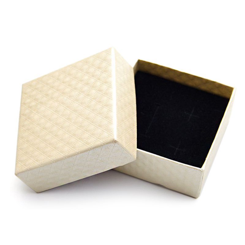 Chic Jewelry Boxes Diamond Pattern Jewelry Presents Case For Rings Earrings Necklaces Organizer Accessories: beige