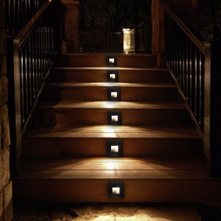 3W Outdoor Led Step Light IP65 Aluminum Embedded Staircase Corner Lamp Waterproof Recessed Wall Stair Lamp Footlight OS