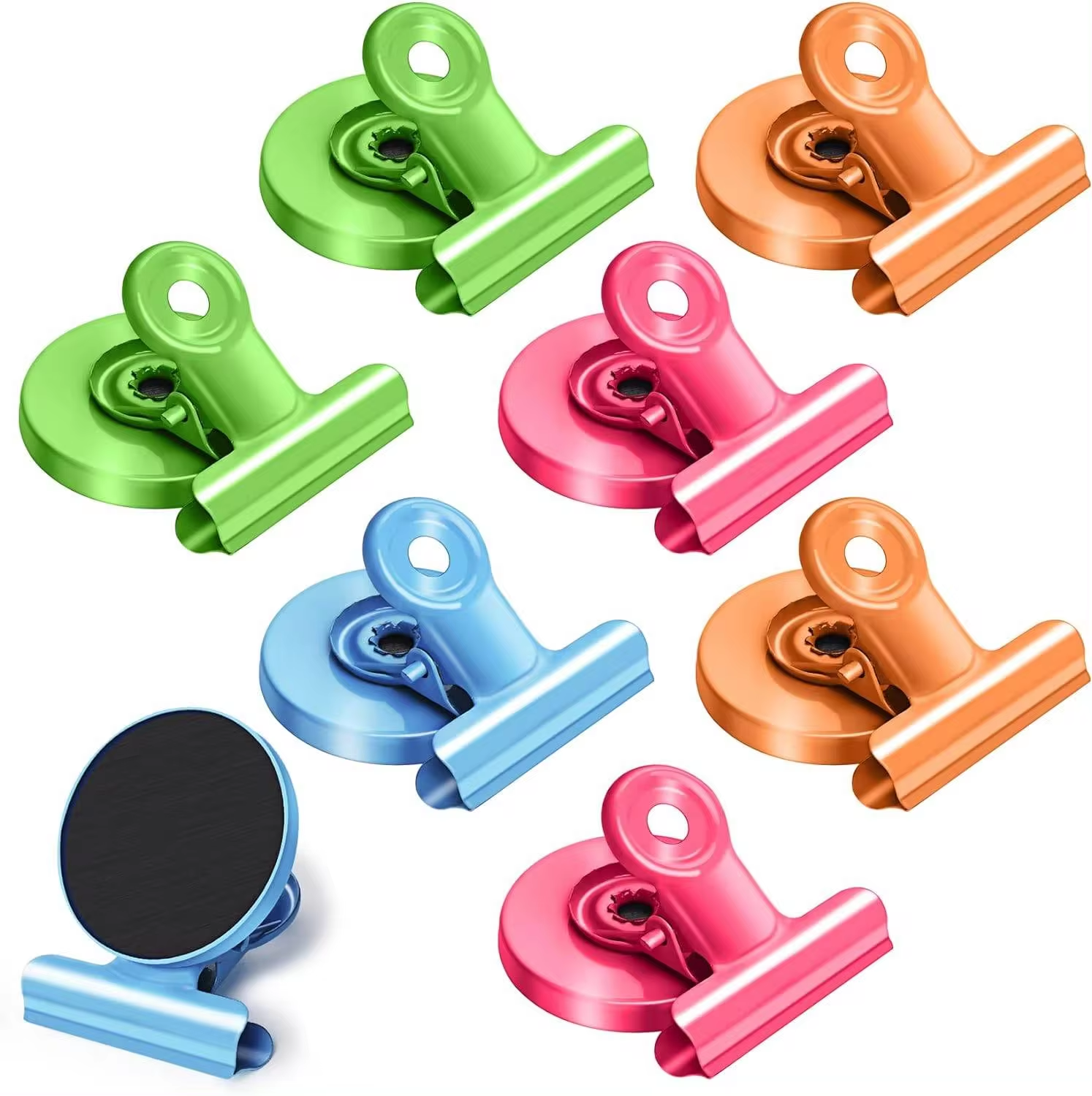 Metall-Magnetklammern für Kühlschrank, Kühlschrank-Magnetklammern, magnetische Dichtungsklammern, magnetische Clips für Kühlschrank-Whiteboard: Licht Grün