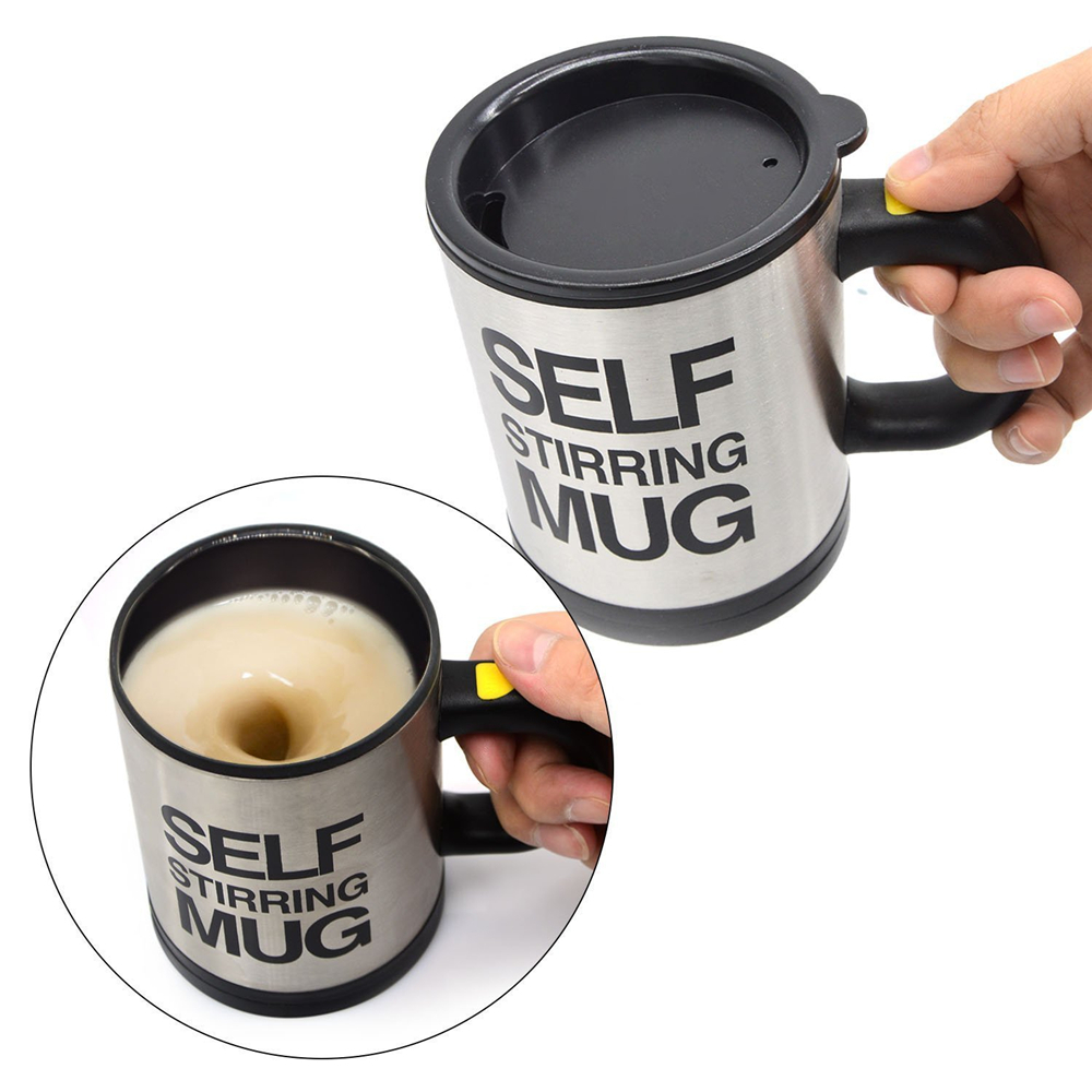 400 ML Self Stirring Mug Double Insulated Automatic Electric Coffee Cups Tea Milk Mixing Drinking Cup with Lid for Office Home