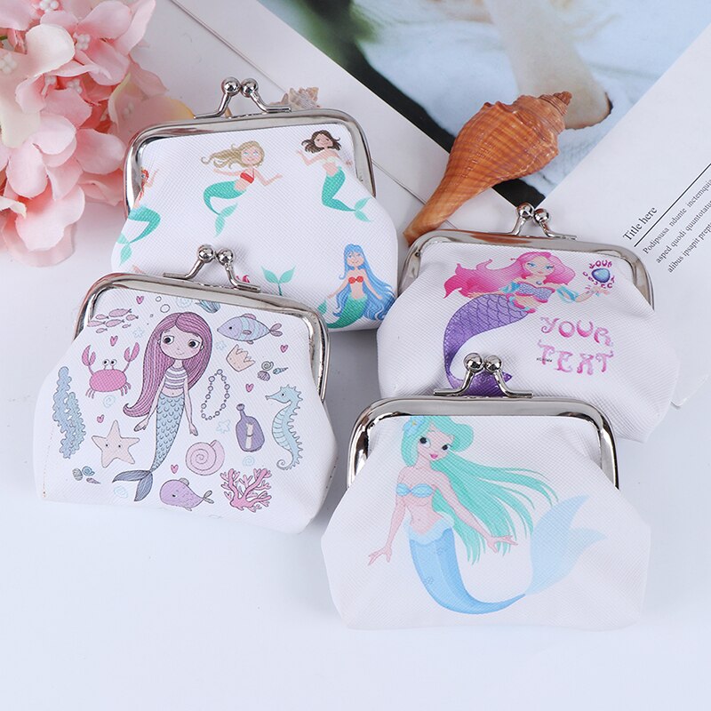 Cute Mermaid Coin Purse Party Baby Shower Birthday Decorations Kids Mermaid Kids Girl Purse Pouch 1PCS