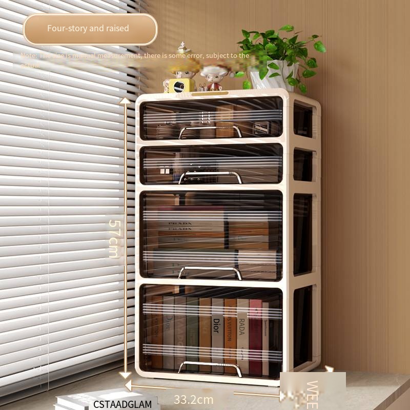 Window-side drawer-style storage cabinet, suitable for storing household snacks and toys; window sill-style book storage box: WHITE
