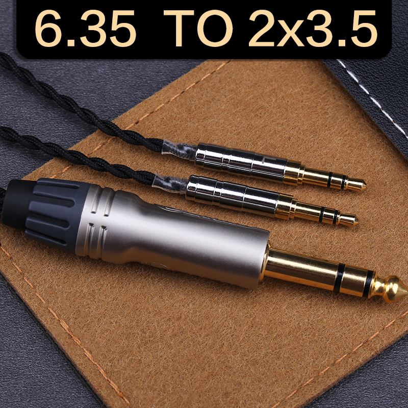 OPENHEART – câble argent de haute pureté à 4 cœurs, pour écouteurs, 1 à 2 prises, Balance 3.5/2.5/4.4mm, mise à niveau, câble de remplacement: 2.0m / 6.35 to 3.5