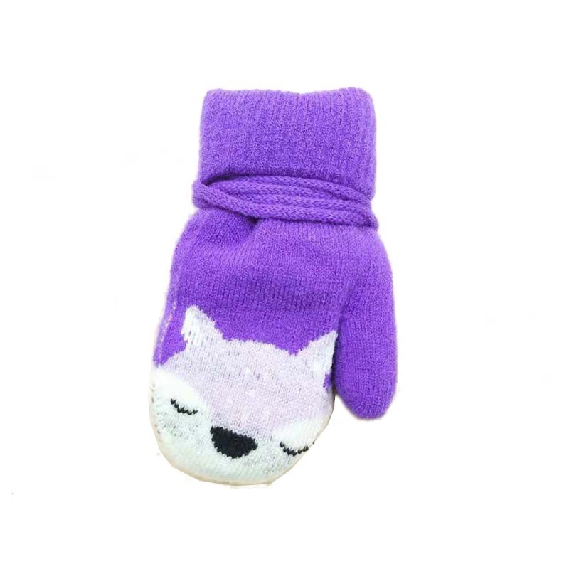 Baby Winter Wool Plus Thick Full Rope Finger Mittens Boy Girl Warm Knitted Glove