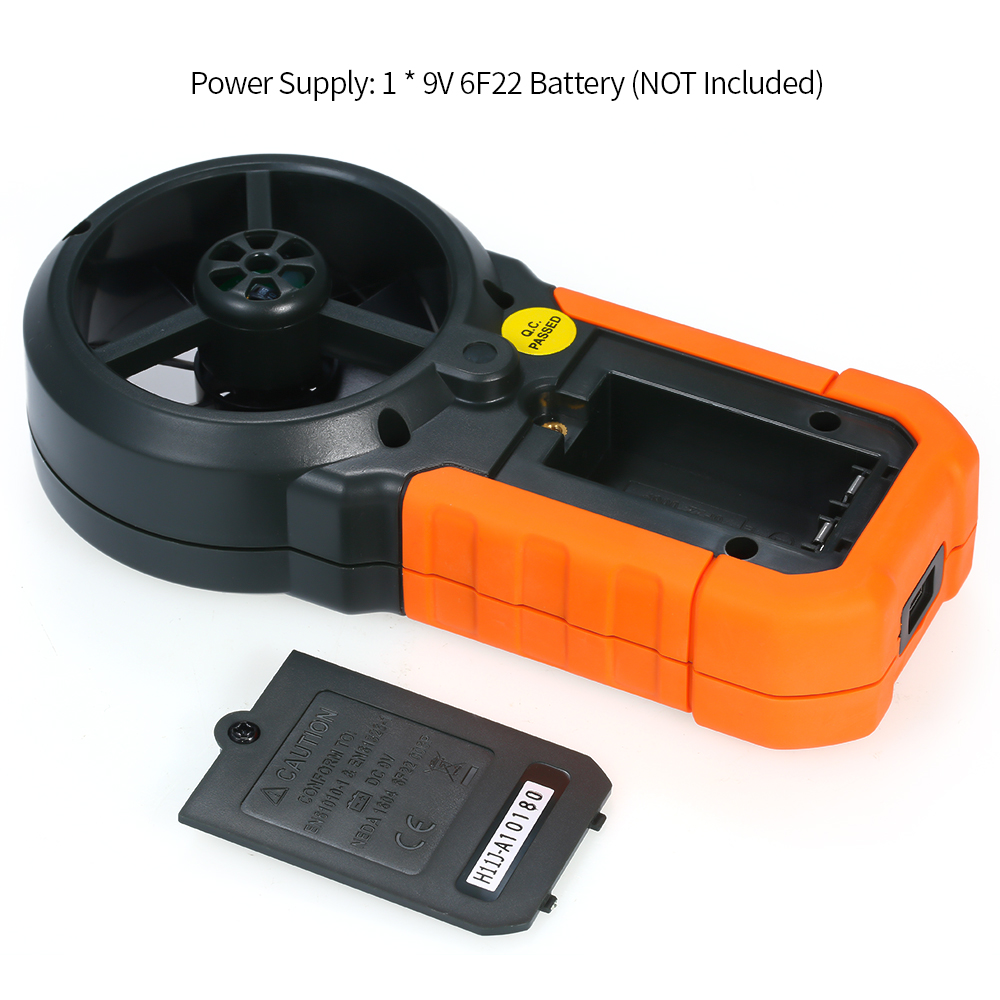 Digital Anemometer Handheld Wind Speed Meter for Measuring Wind Speed Temperature Humidity Anemometer Sensor with Backlight LCD