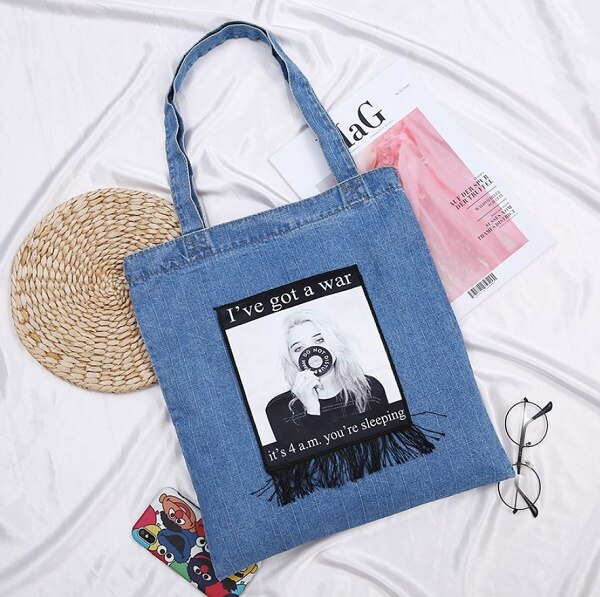 Vrouwen Handtassen Messenger Canvas Tas Modieuze Denim Jean Art Shopping Schouder Messenger Blues Crossbody Tas bolsaszakken: 15