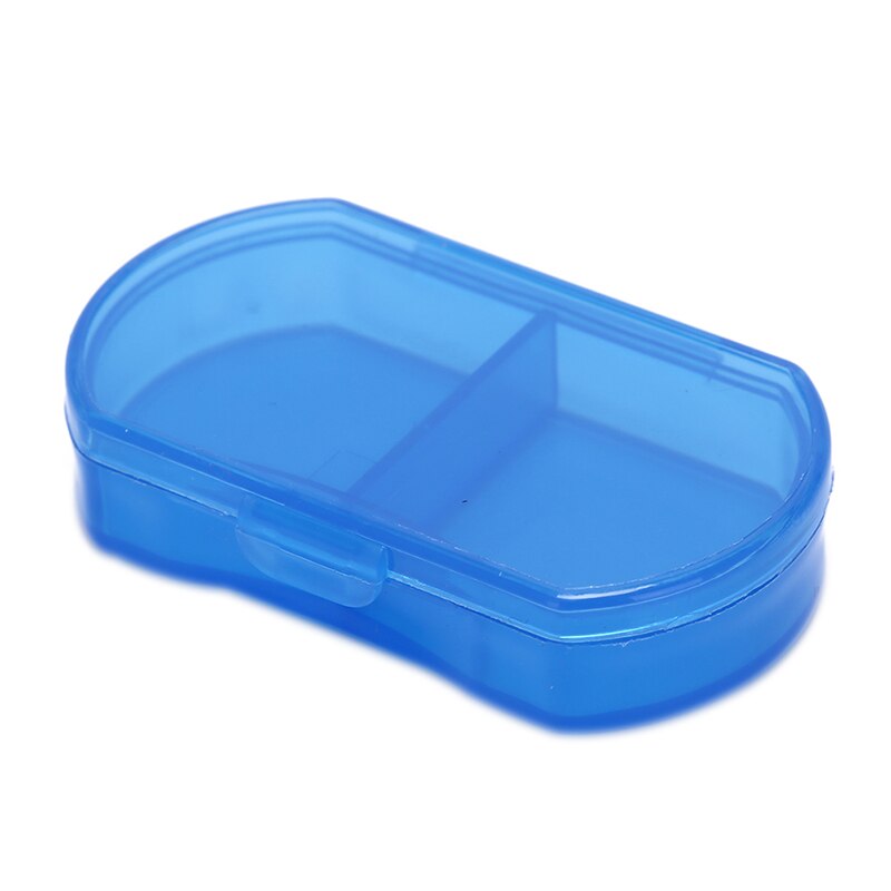 1pc 2 gitre folde pilleæske udskærer medicin arrangør blå pille medicin tablet pilleæske beholder dispenser organizer taske