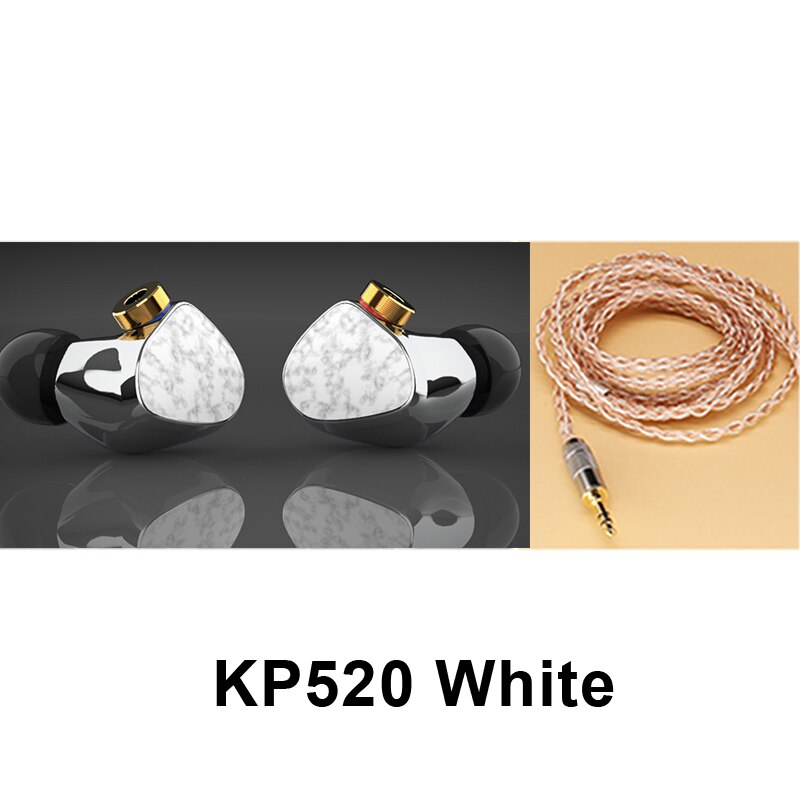 NICEHCK KP520 In-Ear Headphones - Orthodynamic 3D Silicone Membrane - MMCX IEM DJ Bass Music Sport Earphones: White