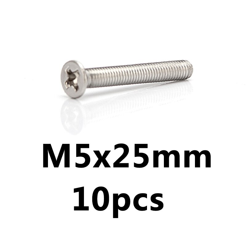 304 Stainless Steel Phillips Countersunk Screws Flat Head Screw M5 Cross Recessed Bolt Length 6mm-70mm: SZCT5x25x10
