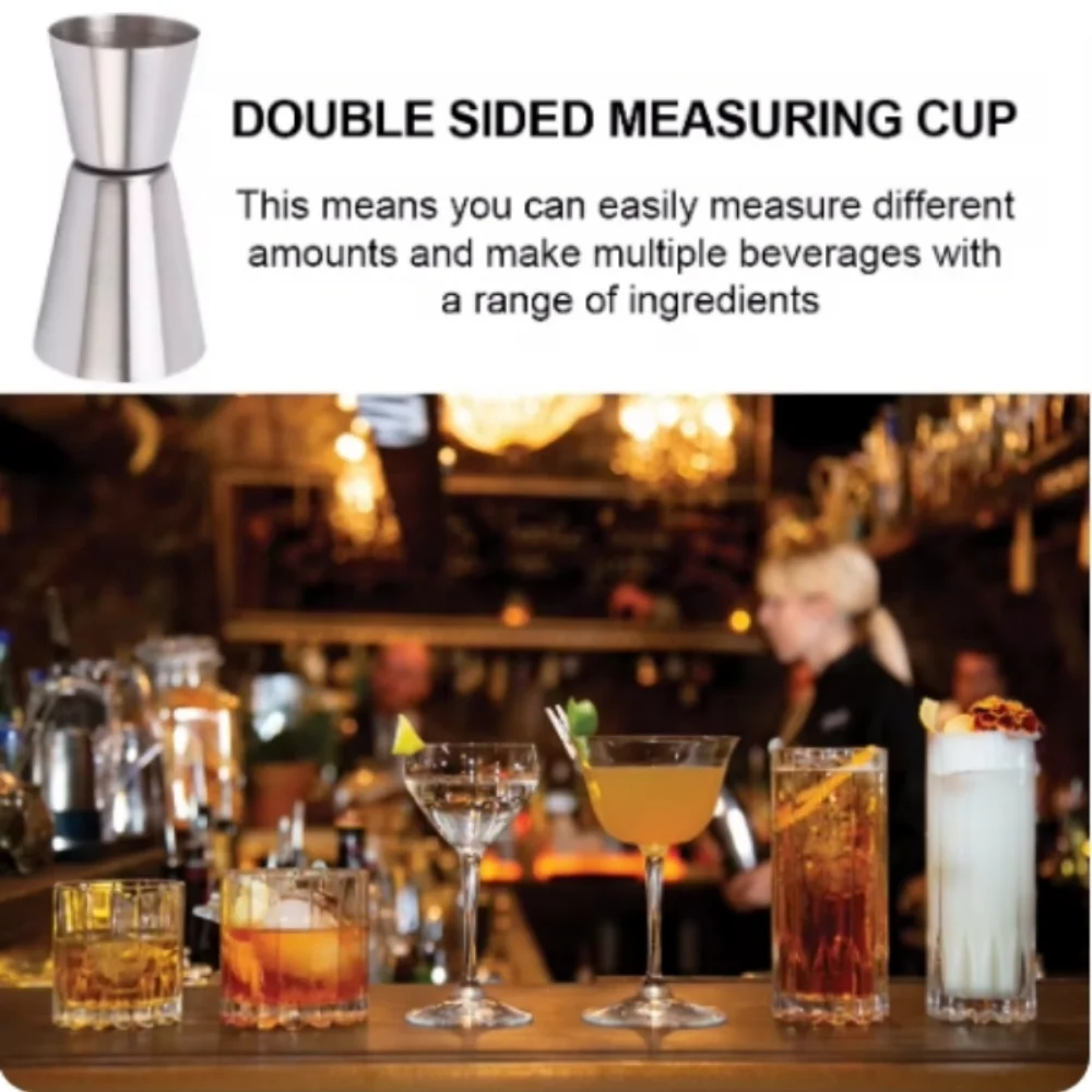 2PCS 30/60ml Cocktail Wine Shaker Measure Cup Stainless Steel Double Shot Drink Spirit Measure Jigger Kitchen Supplies gadget
