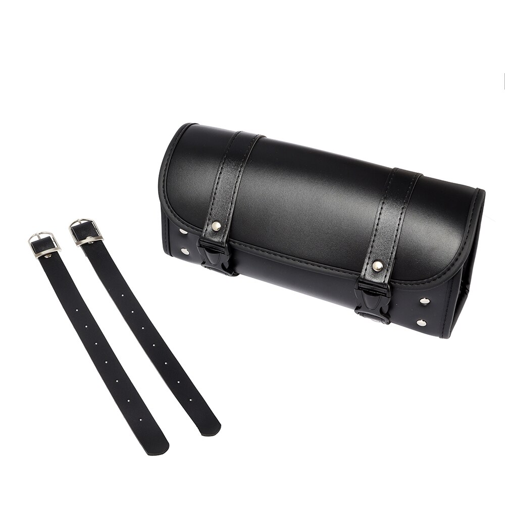 Motorcycle Fork Bag Waterproof Motorbike Handlebar Bag PU Leather Saddlebag Front Rear Storage Tool Pouch Tool Tail Bag Black: Default Title