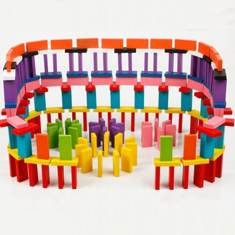1Pcs Lot Bordspel Voor Kinderen Houten Domino Set Schilderen Kinderen Speelgoed Houten Speelgoed Domino