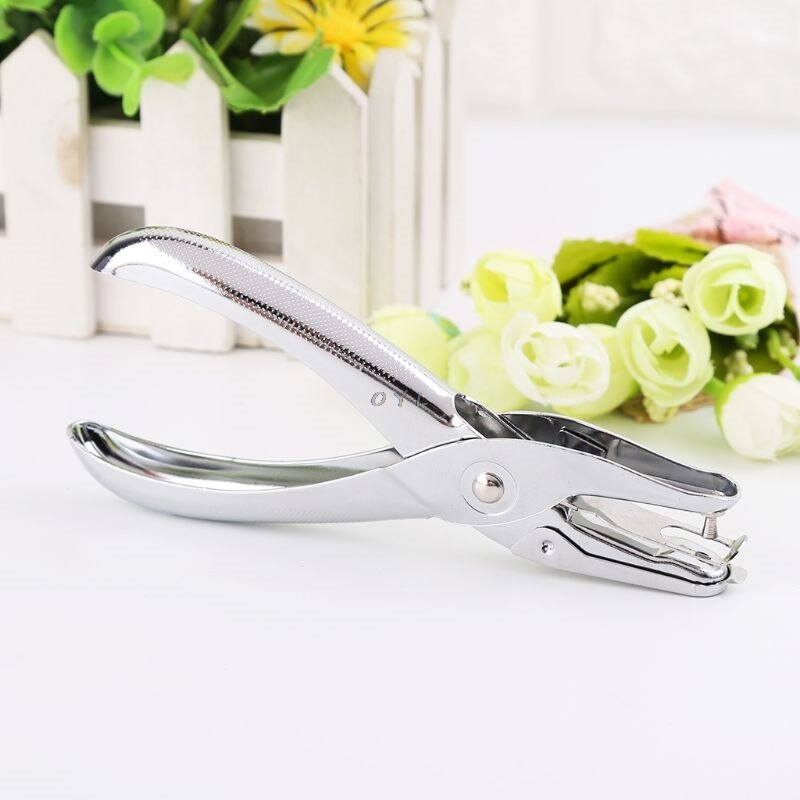 School Office Metalen Enkele Perforator Hand Papier Punch Scrapbooking Stoten 6 Pagina 'S 3 Mm